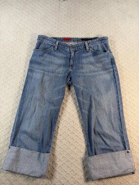 AG Adriano Goldschmied the Shorty Crop Capri Jeans Womens Cuffed Stretch Size 31